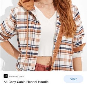 Xs American eagle hooded flannel